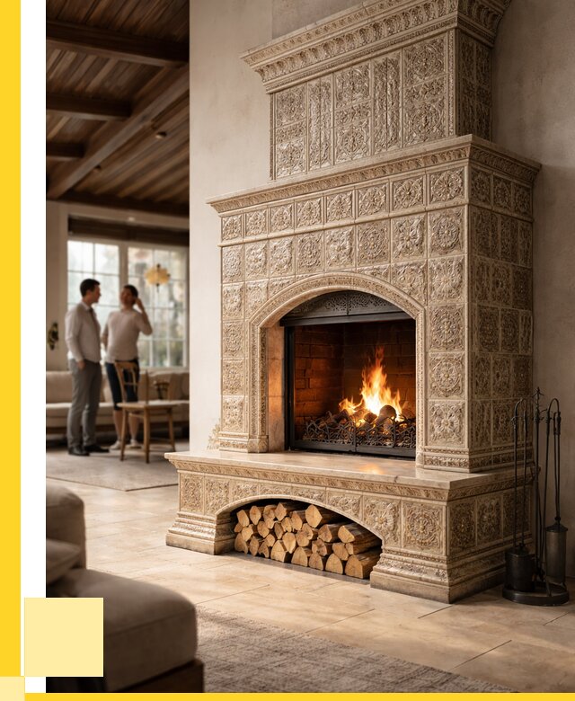 Купить изразцовый камин в Тайшете от 259625 р. | ЭриданТшт