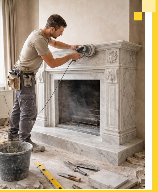 Изготовление и установка мраморных каминов в Тайшете под ключ