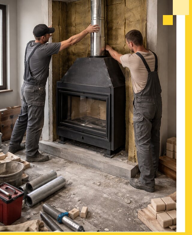 Изготовление и монтаж закрытых каминов в Тайшете под ключ