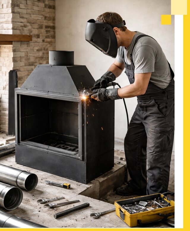 Продажа и установка металлических каминов в Тайшете под ключ