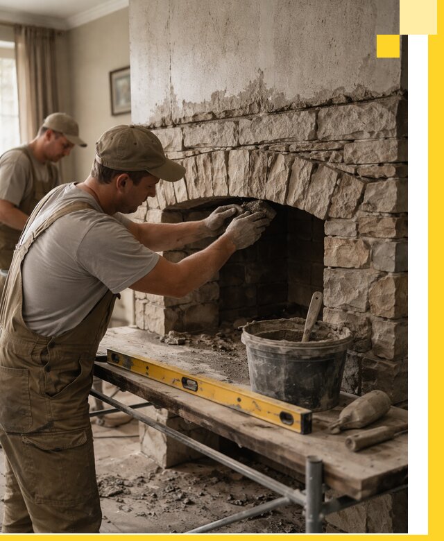 Изготовление каминов под ключ в Тайшете, монтаж и отделка