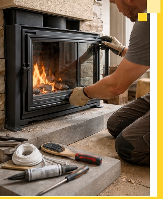 Производство, монтаж и доставка каминов со стеклом в Тайшете