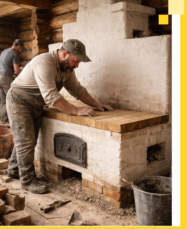 Проектирование и установка русской печи с лежанкой в Тайшете