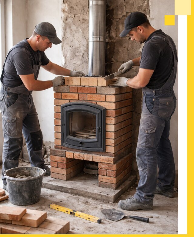 Монтаж печи камина под ключ в Тайшете с гарантией и пусконаладкой