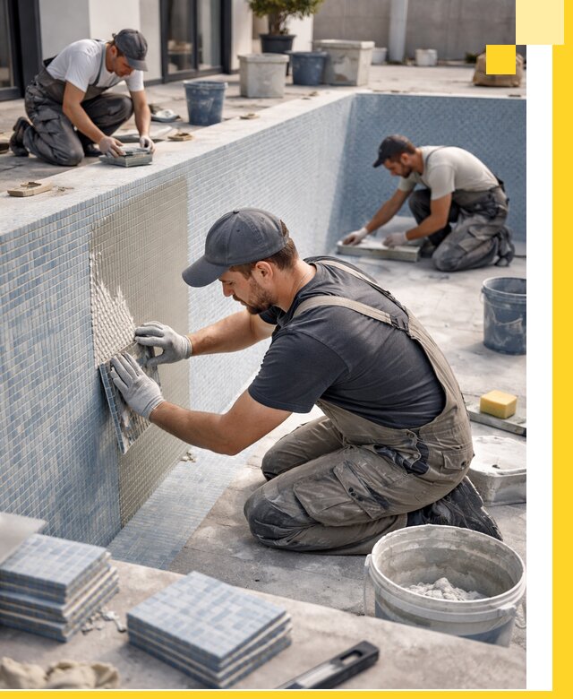 Облицовка бассейнов в Тайшете плитка мозаика гидроизоляция