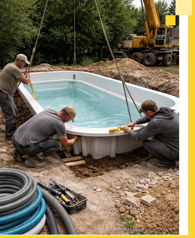 Установка и монтаж композитных бассейнов под ключ в Тайшете