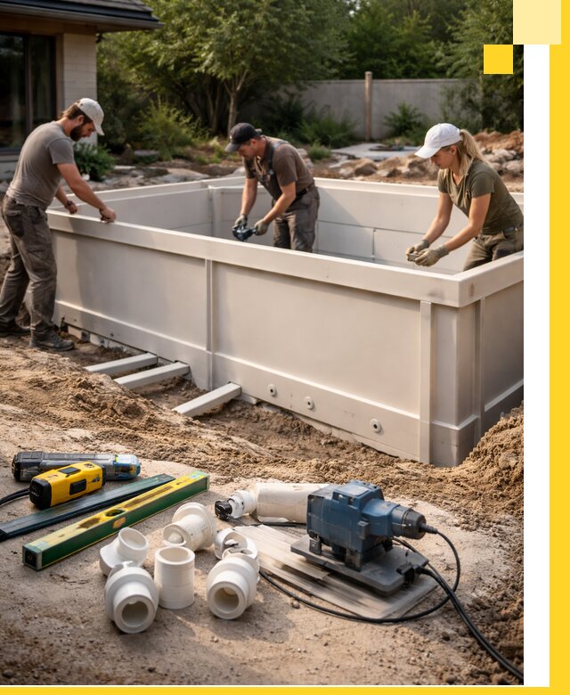 Установка полипропиленовых бассейнов под ключ в Тайшете