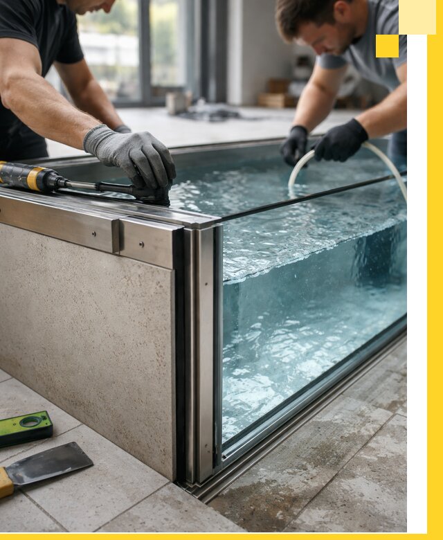 Проектирование и монтаж стеклянных бассейнов в Тайшете