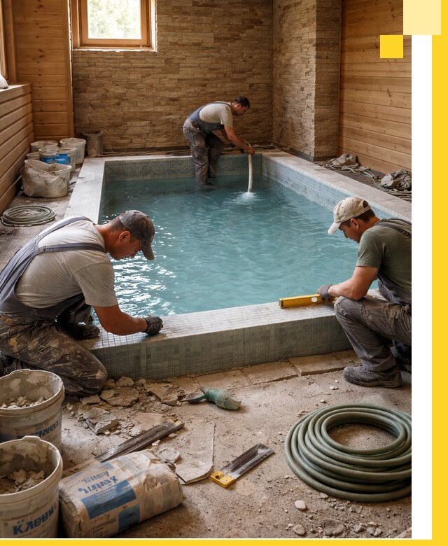 Проектирование и строительство бассейнов для бани в Тайшете