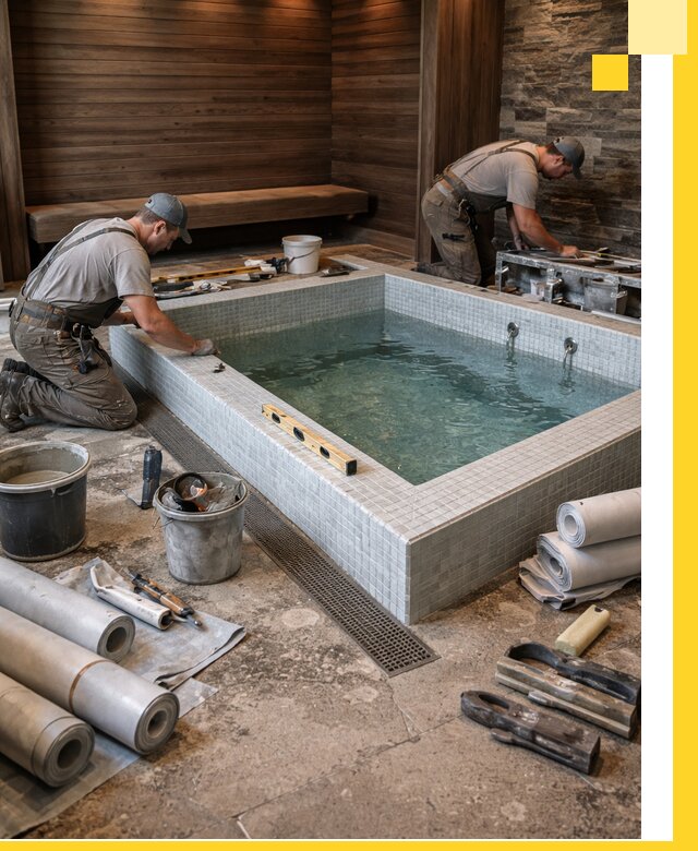 Установка и строительство бассейнов для сауны в Тайшете