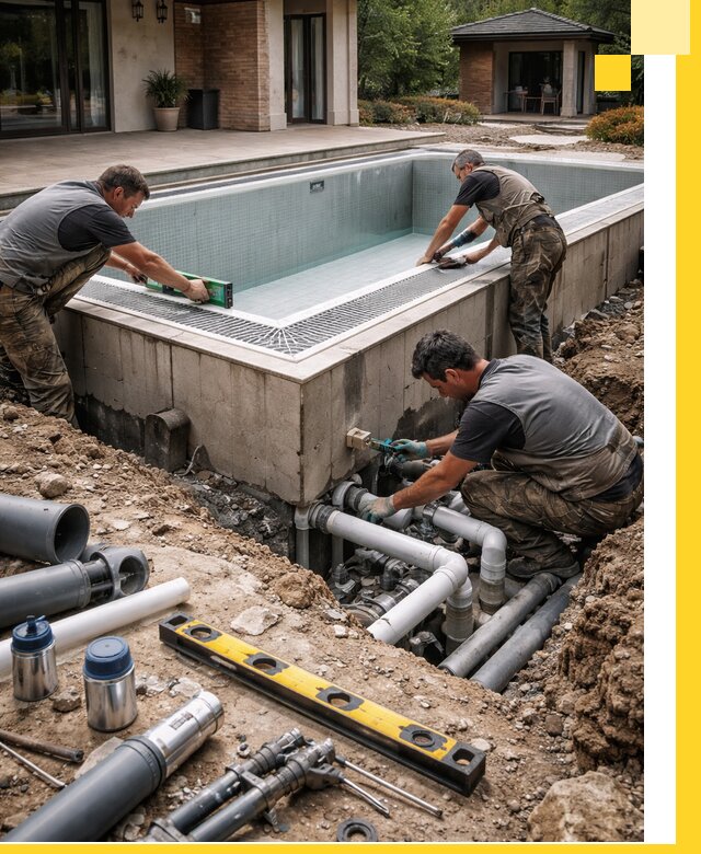 Строительство переливных бассейнов в Тайшете под ключ