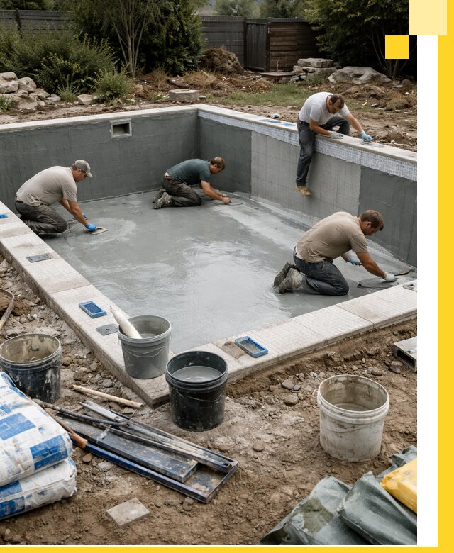 Изготовление и монтаж чаши бассейна под ключ в Тайшете