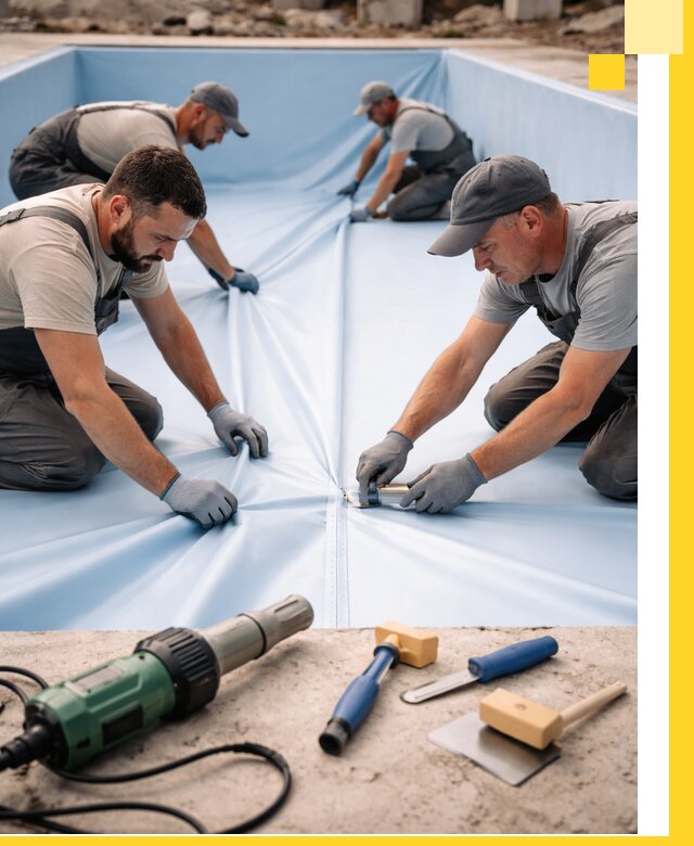 ПВХ пленка для бассейнов с монтажом и гарантией в Тайшете