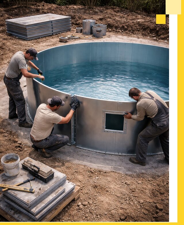 Круглые бассейны под ключ в Тайшете проектирование и монтаж