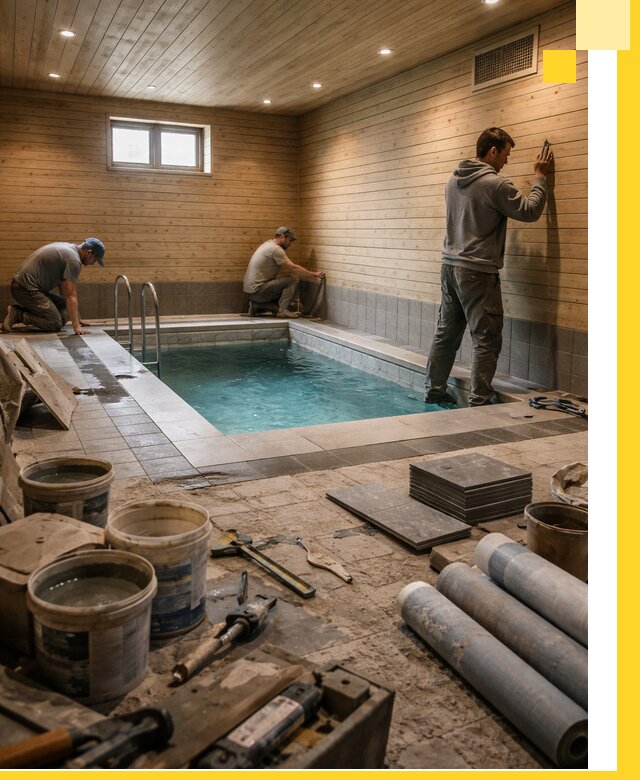 Строительство бани с бассейном и сауной под ключ в Тайшете