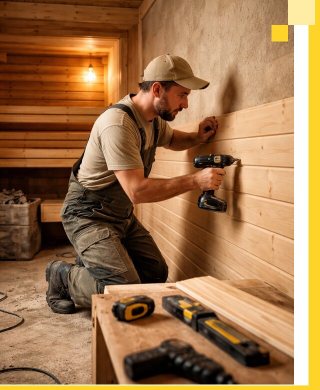 Профессиональная внутренняя отделка бани в Тайшете под ключ