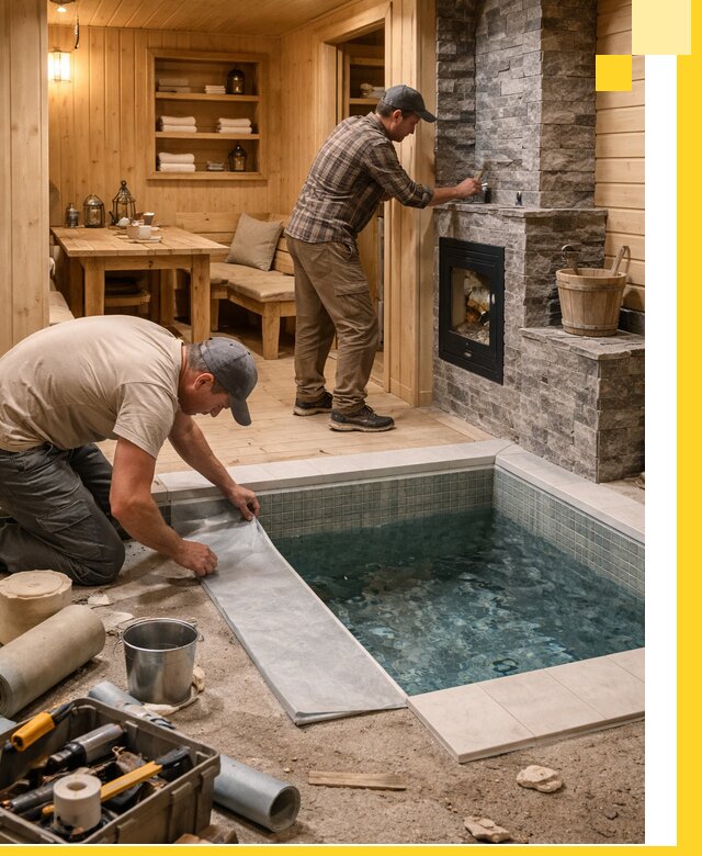 Строительство бань с комнатой отдыха под ключ в Тайшете