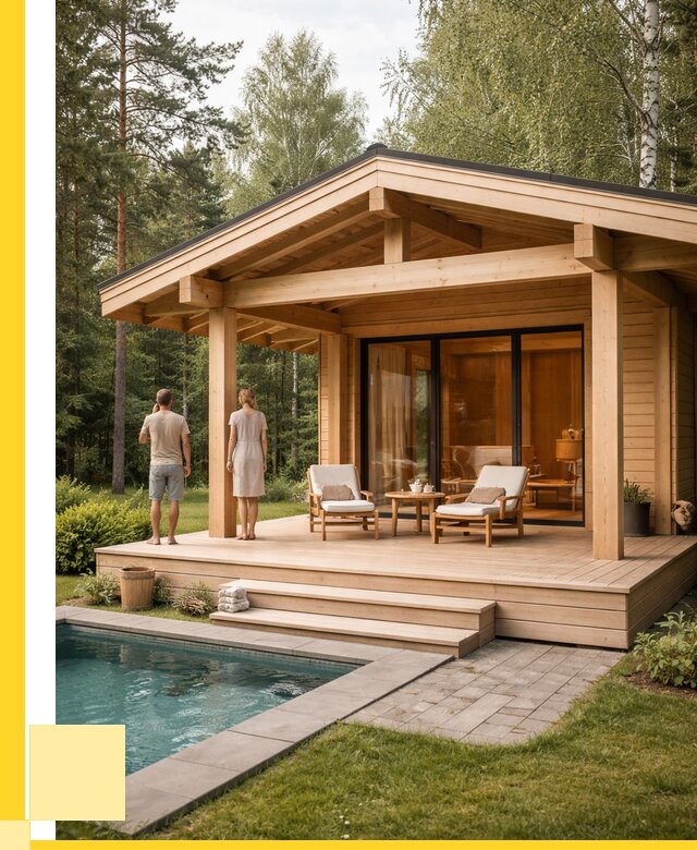 Бани с террасой под ключ в Тайшете от 623100 р. | ЭриданТшт