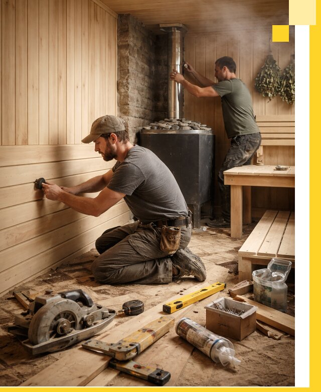 Полное строительство и оснащение парных под ключ в Тайшете