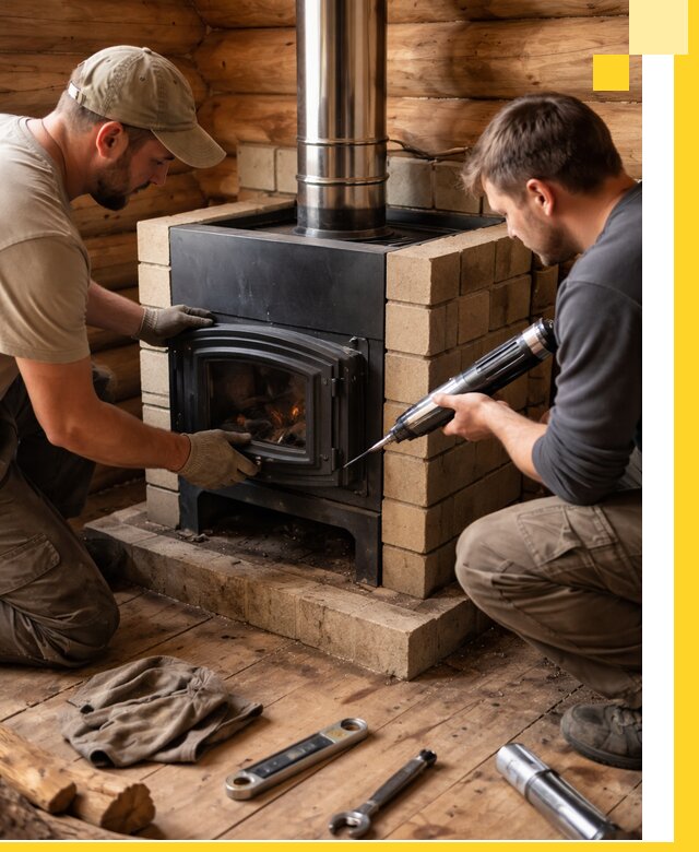 Монтаж и установка печи в бане под ключ с гарантией в Тайшете