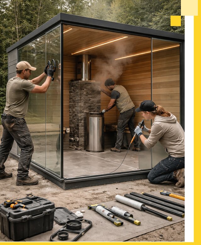 Проектирование и строительство стеклянных бань в Тайшете