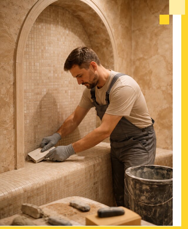 Профессиональная отделка хамамов с мозаикой под ключ в Тайшете