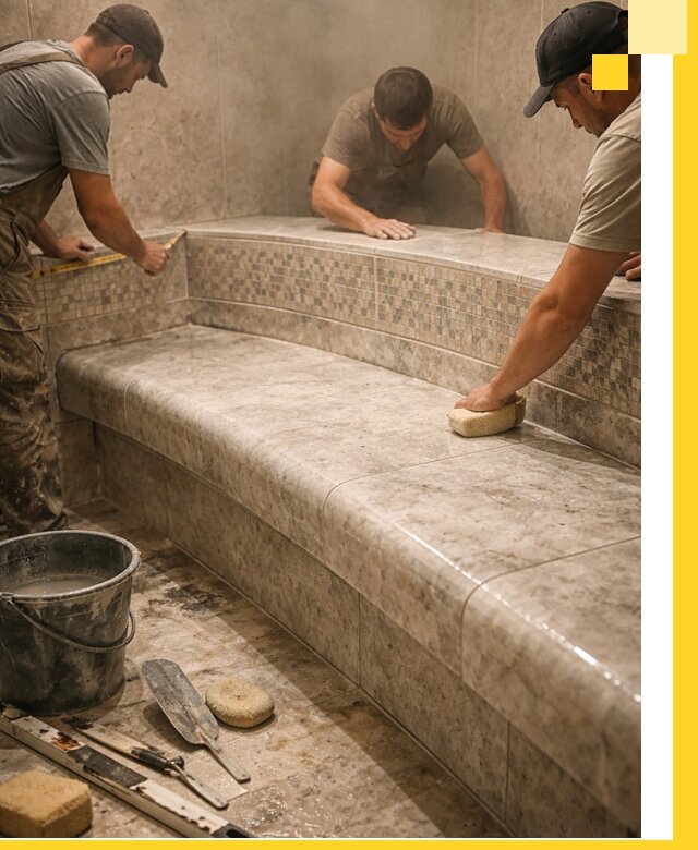 Изготовление и установка сидений для хамама в Тайшете